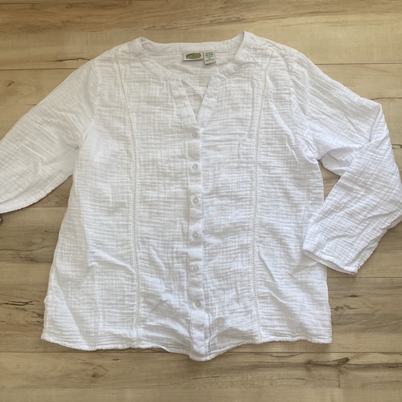 Collections ETC. Womens XL White Texture Knit Button Front. So Cute. - Picture 9 of 12